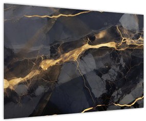 Obraz - Čierno - zlatý dekor (90x60 cm)