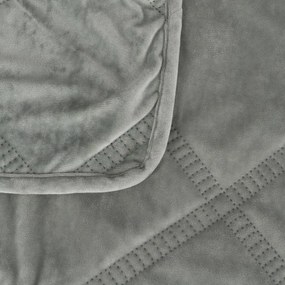 Sivozelený zamatový prešívaný pléd 180x260 cm – Ixia