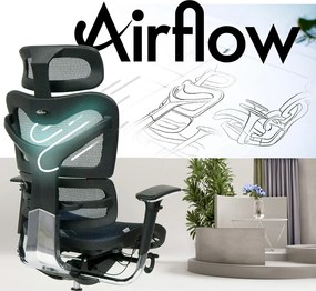 Ergonomická sieťovaná kancelárska stolička MOSH Airflow 702 – modrá