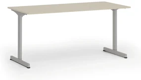 Kancelársky stôl PRIMO BETA, 1600 x 800 mm, sivá podnož, breza