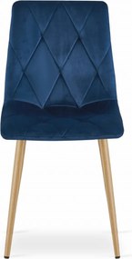 Modrá zamatová jedálenská stolička LIBRA