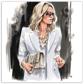 Gario Obraz na plátne Blondínka Biela móda - Irina Sadykova Rozmery: 60 x 60 cm