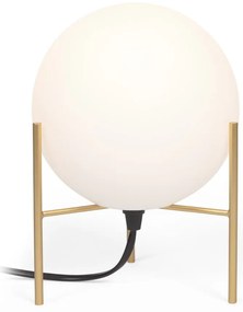 Stolová lampa so skleneným tienidlom v bielo-zlatej farbe (výška 22 cm) Seina - Kave Home