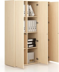 Kancelárska skriňa FRAME, 3x dvere, 1299 x 450 x 1735 mm, PUSH-lock, breza