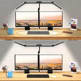 LED Stmievateľná dotyková stolná lampa LED/24W/230V 3000-6500K CRI 92 čierna