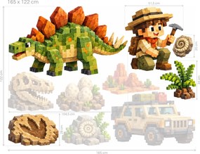 Minecraft Malý paleontolog se stegosaurem arch 46 x 34 cm