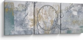 Obraz - Maľba na stene (s hodinami) (90x30 cm)