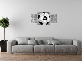 Gario Obraz s hodinami Futbalová lopta - 3 dielny Rozmery: 90 x 70 cm