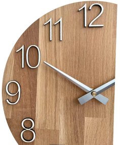 Elegantné nástenné hodiny z masívneho dubu I SENTOP MAS016-OSMO-3041-heads/silver