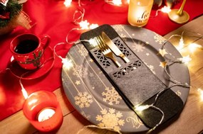 Vianočný obal na príbory KF357R červený