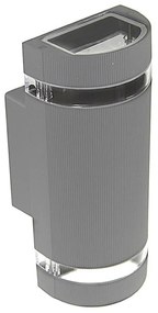 Vonkajšie nástenné svietidlo KORTEK 2xGU10/30W/230V IP44 šedá