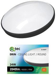 Stropná lampa QTEC 24W 4000K čierna