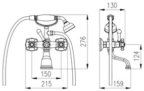 RAV Slezák MK559.5/2SM - Vaňová súprava s batériou MORAVA RETRO staromosadz