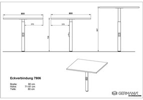 Polohovací pracovný stôl s doskou v dubovom dekore 200x240 cm Agenda – Germania