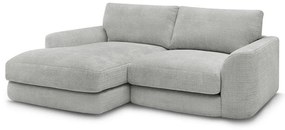 Svetlosivá ženilková rohová pohovka (ľavý roh/s leňoškou) Leonore – Bobochic Paris