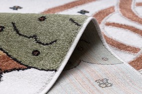 Dywany Łuszczów, Detský kusový koberec Fun Honey with Bear cream, 80x150, hnedá, detská izba