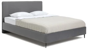 Sivá čalúnená dvojlôžková posteľ s matracom/s roštom 180x200 cm Noira Slim – Bonami Selection