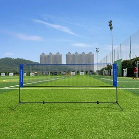 Bedmintonová sieť, výškovo nastaviteľná sada, modrá