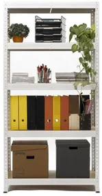 Policový regál 1800x900x450mm, nosnost 2150kg, bílý | AKCE RH45-5 BILA