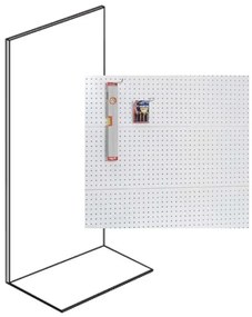 Predajný regál jednostranný, perfo steny, 1600 x 1000 x 450 mm, prídavný, biela