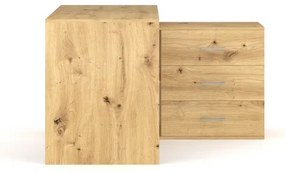 Písací stôl so zásuvkami a univerzálnym rohom P/L JULES dub artisan