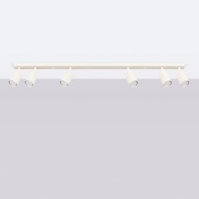 Bodové svietidlo Ring, 6x béžové kovové tienidlo, (možnosť polohovania)