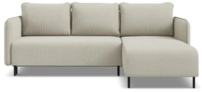 Béžová rozkladacia/s úložným priestorom rohová pohovka (pravý roh) Luana – Makamii