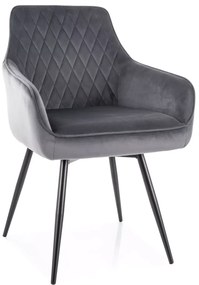 Jedálenská stolička MARLO VELVET sivá