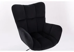LuxuryForm DESIGN Kreslo AURORA VELUR na striebornom kríži - čierne