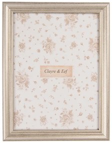 Strieborný drevený fotorámik Silvia - 13*2*18 cm / 10*15 cm