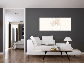Obraz - Line art monstera N⁰1 (120x50 cm)