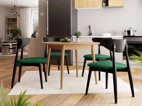 Okrúhly stôl Vidariko FI 120 so 4 stoličkami ST80 01, Farby: čierny, Potah: Magic Velvet 2216