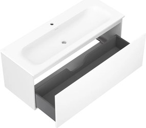Mexen Orio, kúpeľňová skrinka 120 cm s umývadlom Vela, 1 zásuvka, biela matná, 91A10-12047-1-BF01-W23M01