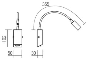 Redo 01-1194 - LED Flexibilná lampička HELLO LED/3W/230V čierna
