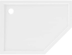 Mexen Flow Slim, ľavostranná päťuholníková sprchová vanička 100 x 90 cm, biela lesklá, 46P109010L