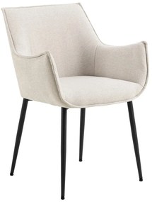 Krémovobiele čalúnené jedálenské kreslo Bonita – Actona