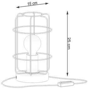 Stolná lampa Gotto, 1x drevené/čierne drôtené tienidlo