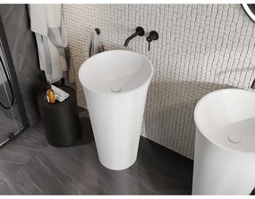 Mexen Nilda, voľnestojace umývadlo z konglomerátu 52x52x86 cm, biela matná, 26555200