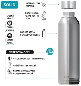 Nerezová termoláhev Solid Stone Blue 630 ml