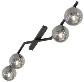 Stropné svietidlo NATON 4xE14/10W/230V čierne/dymové