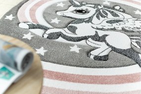 Okrúhly koberec PETIT PONY Poník, sivá Veľkosť: kruh 160 cm