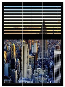 MANUFACTURER -  Súprava posuvnej záclony - Žalúzie s oknom - Sunrise New York -3 panely