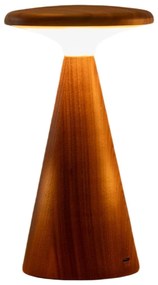 LED stolová lampa v tmavoprírodnej farbe s dreveným tienidlom (výška 14 cm) Sylva – Gingko