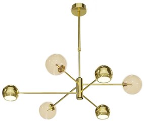 Jupiter 1963 - Luster na tyči MOKA 3xGU10/10W/230V + 3xG9/10W/230V zlatá/béžová