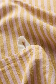 Ib Laursen Bavlnená utierka Linea Mustard / Light pink 50 × 70 cm