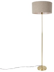 Stojaca lampa nastaviteľná zlatá s tienidlom z bouclé taupe 50 cm - Parte