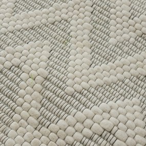 Asra, Kusový ručne tkaný koberec Woolen 5 White, 150x240, biela, obývacia izba