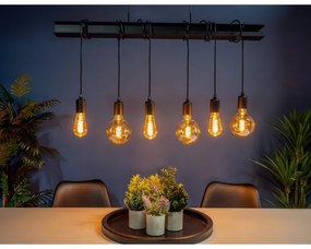 Eglo 43712 - Luster na lanku TOWNSHEND 6xE27/60W/230V čierna