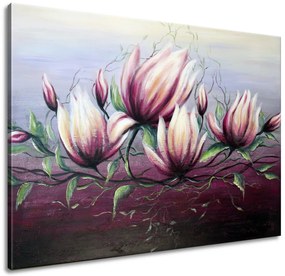 Gario Ručne maľovaný obraz Kvety magnólie Rozmery: 120 x 80 cm