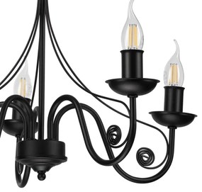 Luster na reťazi DONATO 5xE14/40W/230V čierna